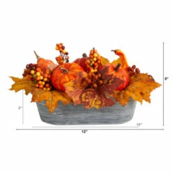 Coupon 😉 Nearly Natural 12 In. Pumpkin Harvest Arrangement In Washed Vase ⭐ -Nearly Natural Sales unnamed file 1517