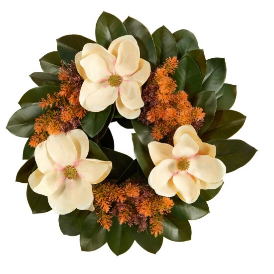 Deals β€οΈ Nearly Natural 24 In. Magnolia Artificial Wreath π 3 Deals β€οΈ Nearly Natural 24 In. Magnolia Artificial Wreath π