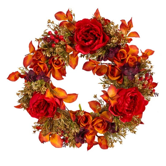 Wholesale π Nearly Natural 22 In. Rose And Peony Artificial Wreath π 3 Wholesale π Nearly Natural 22 In. Rose And Peony Artificial Wreath π