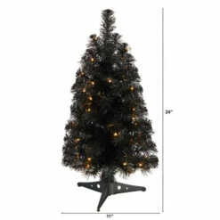 Best Pirce 👏 Nearly Natural 2’ Black ❄ Christmas Tree With 35 LED Lights 👍 -Nearly Natural Sales unnamed file 154