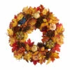 Wholesale 👏 Nearly Natural 26 In. Fall Pumpkin, Gourd And Pinecone Wreath 👏