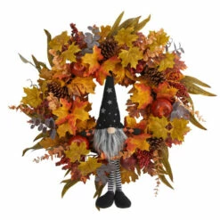 Deals 🎁 Nearly Natural 28 In. Harvest Fall Gmone Artificial Autumn Wreath 😉