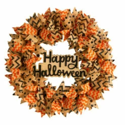 Buy 🤩 Nearly Natural 30 In. 🧛 Halloween Burlap Ribbon Wreath 🧨