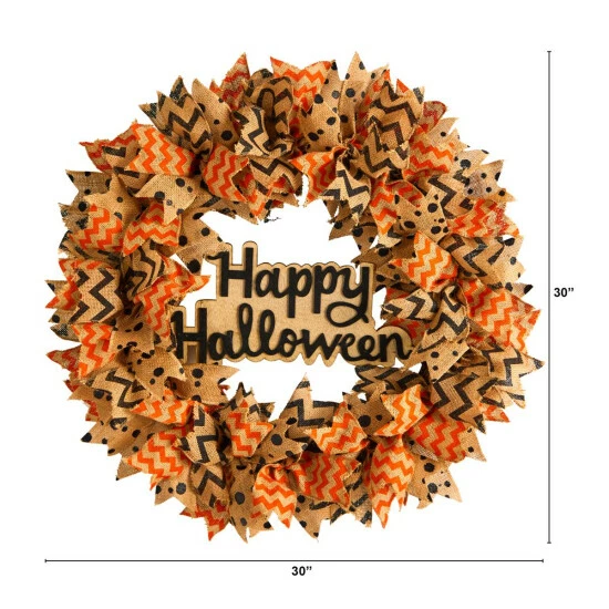 Buy π€© Nearly Natural 30 In. π§ Halloween Burlap Ribbon Wreath 𧨠4 Buy π€© Nearly Natural 30 In. π§ Halloween Burlap Ribbon Wreath 𧨠- Image 2