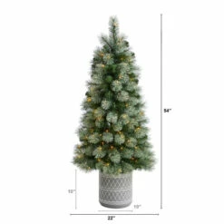 Cheap ❤️ Nearly Natural 4.5’ Pine Artificial 🎄 Christmas Tree In Stone Planter 🧨 -Nearly Natural Sales unnamed file 1570