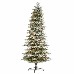 Best deal 😍 Nearly Natural 8’ Flocked Fir Artificial 🎄 Christmas Tree W/ 650 Lights 🤩