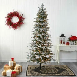 Best deal 😍 Nearly Natural 8’ Flocked Fir Artificial 🎄 Christmas Tree W/ 650 Lights 🤩 -Nearly Natural Sales unnamed file 1586