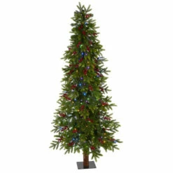 Outlet 🌟 Nearly Natural 6' Fir Artificial 🎄 Christmas Tree With 250 Color LEDs 🎉