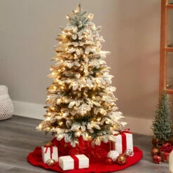Promo 😀 Nearly Natural 4’ Artificial Flocked Fir 🎅 Christmas Tree W/ 250 Lights ⌛ -Nearly Natural Sales unnamed file 1634