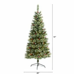 Cheap 💯 Nearly Natural 6’ Frosted Swiss Pine Artificial Tree W LEDs & Berries 🥰 -Nearly Natural Sales unnamed file 1645