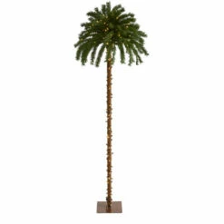 Best reviews of π Nearly Natural 7β Artificial π Christmas Palm Tree With 300 LED Lights π§¨