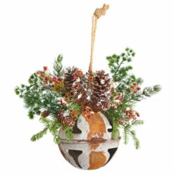 Cheap ✨ Nearly Natural 16” Ornament With Artificial Holly, Berries & Pinecones ⭐