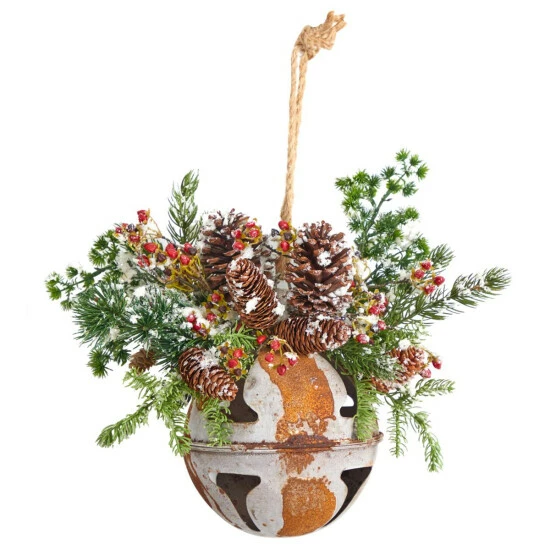 Cheap ✨ Nearly Natural 16” Ornament With Artificial Holly, Berries & Pinecones ⭐ 3 Cheap ✨ Nearly Natural 16” Ornament With Artificial Holly, Berries & Pinecones ⭐
