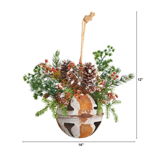 Cheap ✨ Nearly Natural 16” Ornament With Artificial Holly, Berries & Pinecones ⭐ 5 Cheap ✨ Nearly Natural 16” Ornament With Artificial Holly, Berries & Pinecones ⭐ - Image 3