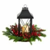Best deal 😉 Nearly Natural 16" Holiday Berries, Greenery With Lantern & LED Candle ✔️