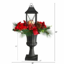 Buy ✨ Nearly Natural 33” 🎁 Christmas Berries And Poinsettia With Large Lantern 🎁 -Nearly Natural Sales unnamed file 1669