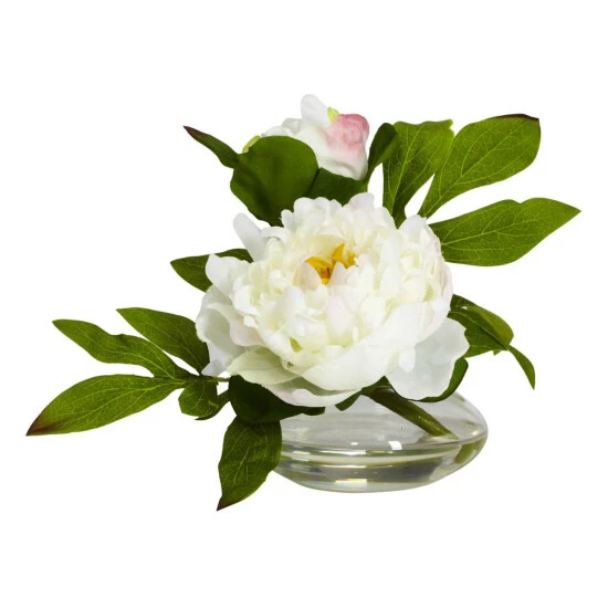 Best Pirce π― Nearly Natural Artificial 6β Peony With Glass Vase Set Of 3 β 4 Best Pirce π― Nearly Natural Artificial 6β Peony With Glass Vase Set Of 3 β - Image 2