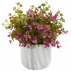 Coupon 🧨 Nearly Natural Eucalyptus Artificial Plant In Marble Finished Vase 😍