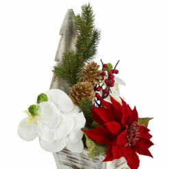 Brand new 😉 Nearly Natural 15 In. Poinsettia And Orchid Artificial Arrangement In 🎅 Christmas Tree Vase ✔️ -Nearly Natural Sales unnamed file 17
