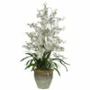 Best reviews of 😉 Nearly Natural Triple Dancing Lady Silk Flower Arrangement White White 🧨