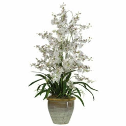 Best reviews of 😉 Nearly Natural Triple Dancing Lady Silk Flower Arrangement White White 🧨