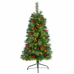 Top 10 ✔️ Nearly Natural 4’ Flat Back Montreal Mountain Pine 🎅 Christmas Tree 🔔