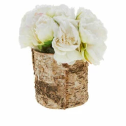 Coupon ❤️ Nearly Natural 14" Peony Arrangement In Birched Glass Vase White ✔️ -Nearly Natural Sales unnamed file 1716