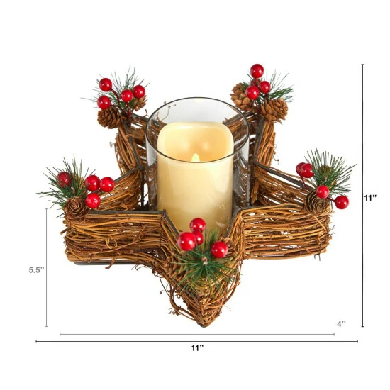Flash Sale β Nearly Natural Holiday Star Twig Candle Holder With LED Candle π€© 4 Flash Sale β Nearly Natural Holiday Star Twig Candle Holder With LED Candle π€© - Image 2