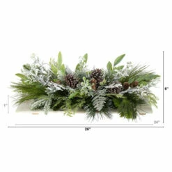 Outlet 🔥 Nearly Natural 26” Holiday Flocked Winter Table Arrangement 🌟 -Nearly Natural Sales unnamed file 1749