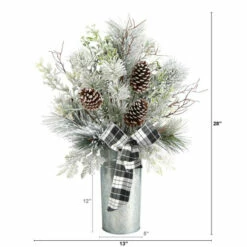 Best reviews of 🤩 Nearly Natural 28” Frosted Greenery And Pinecone In Decorative Tin ⌛ -Nearly Natural Sales unnamed file 1759