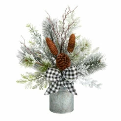 Best deal 🤩 Nearly Natural 20” Holiday Winter Greenery With Pinecones 😀