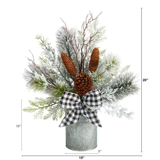 Best deal π€© Nearly Natural 20β Holiday Winter Greenery With Pinecones π 4 Best deal π€© Nearly Natural 20β Holiday Winter Greenery With Pinecones π - Image 2