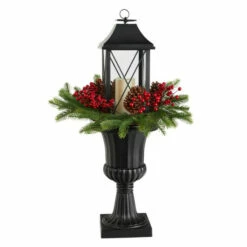 Best reviews of ✔️ Nearly Natural 33” Holiday Greenery, Berries And Pinecones In Decorative Urn 🥰