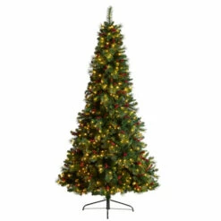 Best Sale ⭐ Nearly Natural 8’ Flat Back Mountain Pine 🔔 Christmas Tree 🧨