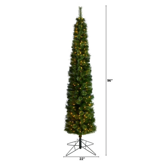 Buy 𧨠Nearly Natural 8' Green Pencil β Christmas Tree With 200 Clear Lights β¨ 6 Buy 𧨠Nearly Natural 8' Green Pencil β Christmas Tree With 200 Clear Lights β¨ - Image 4