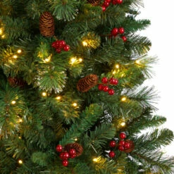 Best Sale ⭐ Nearly Natural 8’ Flat Back Mountain Pine 🔔 Christmas Tree 🧨 -Nearly Natural Sales unnamed file 189