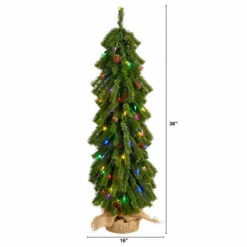 Flash Sale 🥰 Nearly Natural 3’ 🎁 Christmas Tree With Pinecones And 50 Multicolored Lights 😀 -Nearly Natural Sales unnamed file 1918