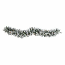 Best deal 🎁 Nearly Natural 6’ Flocked 🎄 Christmas Garland W/ Pine Cones And 35 Lights 👏