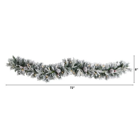 Best deal π Nearly Natural 6β Flocked π Christmas Garland W/ Pine Cones And 35 Lights π 4 Best deal π Nearly Natural 6β Flocked π Christmas Garland W/ Pine Cones And 35 Lights π - Image 2