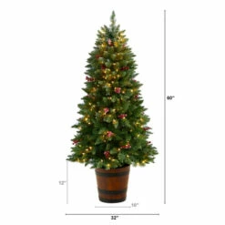 New ⌛ Nearly Natural 5' Frosted Pre-Lit Porch 🎄 Christmas Tree With 200 LED Lights 😀 -Nearly Natural Sales unnamed file 1940