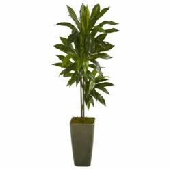 Flash Sale 🌟 Nearly Natural 4.5’ Dracaena Artificial Plant Green Planter Real Touch 😉