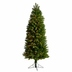 Best Pirce 😍 Nearly Natural 6’ Slim Virginia Spruce 🎄 Christmas Tree With 300 Lights 🛒