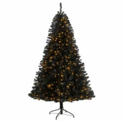 Best deal 🧨 Nearly Natural 7’ Black ❄ Christmas Tree With 500 Clear LED Lights 👏