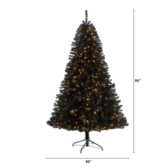 Best deal 𧨠Nearly Natural 7β Black β Christmas Tree With 500 Clear LED Lights π 4 Best deal 𧨠Nearly Natural 7β Black β Christmas Tree With 500 Clear LED Lights π - Image 2