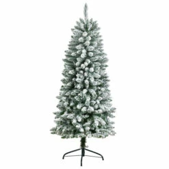 Hot Sale 🔥 Nearly Natural 5’ Slim Flocked Montreal Fir 🎁 Christmas Tree 👏 -Nearly Natural Sales unnamed file 2027