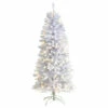 Brand new 😉 Nearly Natural 5’ Slim White 🎅 Christmas Tree With 150 Lights 😍
