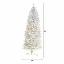 Deals 🔔 Nearly Natural 6’ Slim White ❄ Christmas Tree With 250 Lights ❤️ -Nearly Natural Sales unnamed file 2075