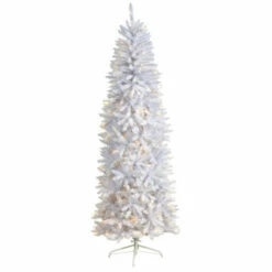 Promo 👏 Nearly Natural 7’ Slim White 🔔 Christmas Tree With 300 Lights 😉