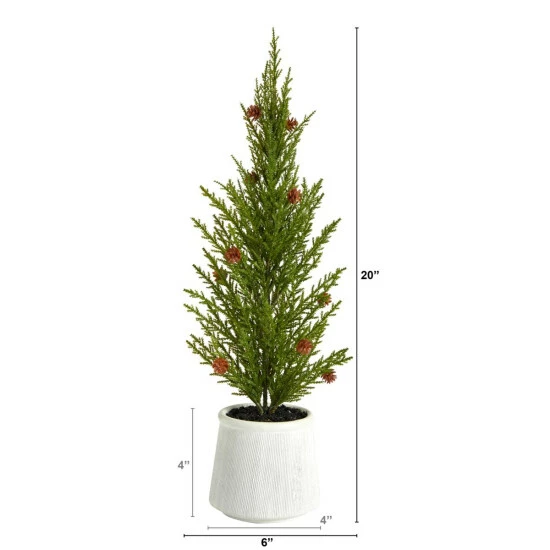 Promo π Nearly Natural 20'' Cedar Pine Tree W/ Mini Pines In Decor Planter βοΈ 4 Promo π Nearly Natural 20'' Cedar Pine Tree W/ Mini Pines In Decor Planter βοΈ - Image 2