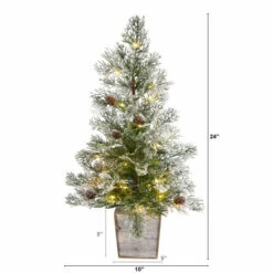 Brand new ✔️ Nearly Natural 2’ Frosted Pre-Lit 🎄 Christmas Tree In Décor Planter ✔️ -Nearly Natural Sales unnamed file 2130